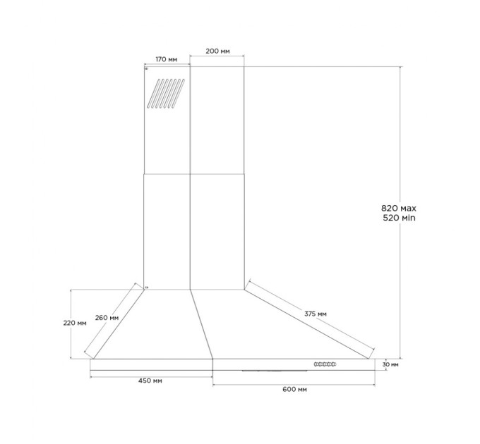 Вытяжка кухонная Pyramida KT 60 BL