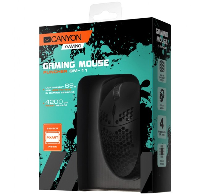 Мышка Canyon Puncher GM-11 USB Black (CND-SGM11B)