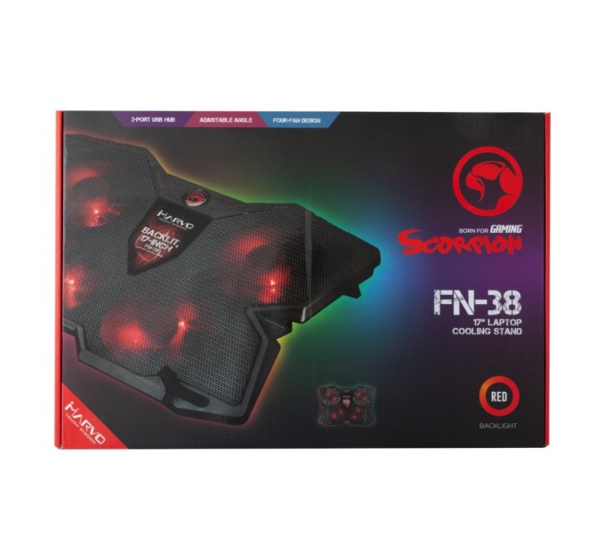 Підставка до ноутбука Marvo FN-38 17" Red-LED (10210026)