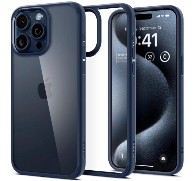 Чохол до мобільного телефона Spigen Apple iPhone 15 Pro Ultra Hybrid Navy Blue (ACS06711)