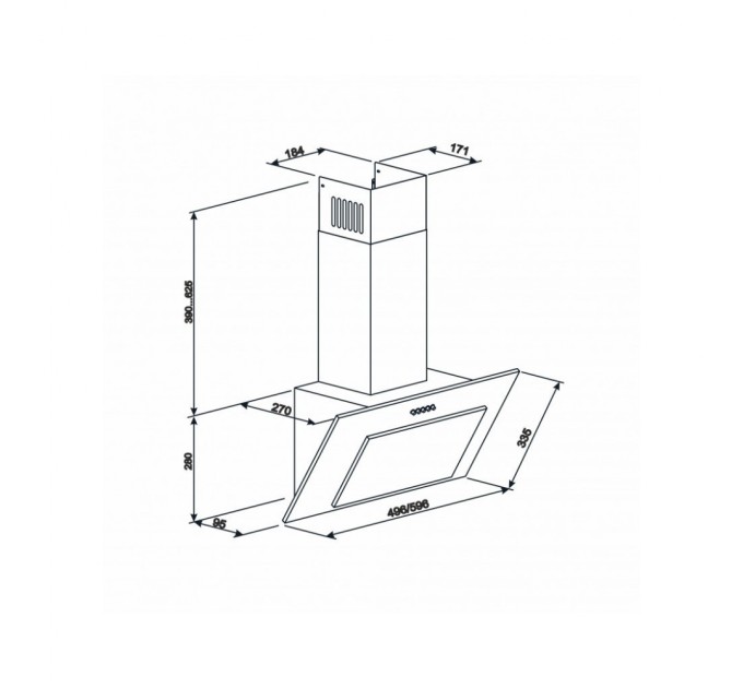 Витяжка кухонна Eleyus VERTICAL 470 50 BL