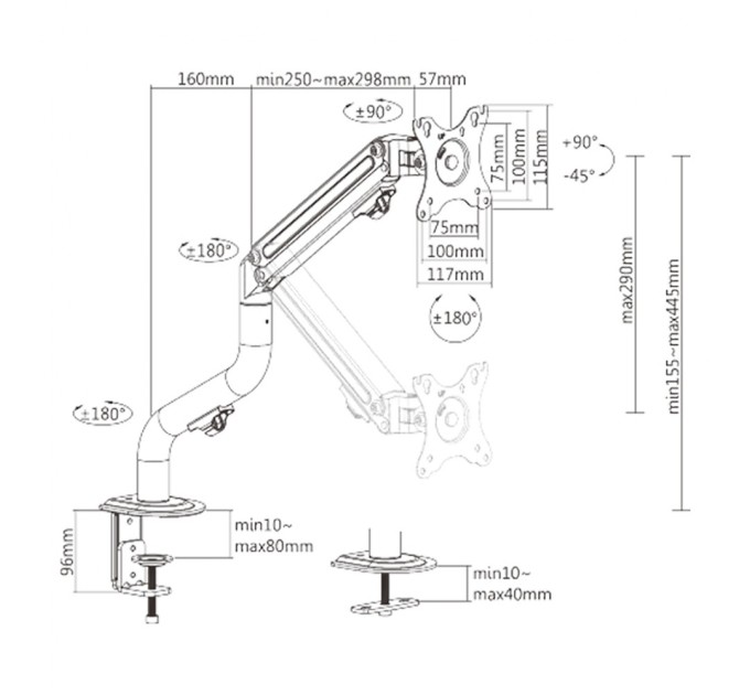 Кронштейн Brateck LDT71-C012N