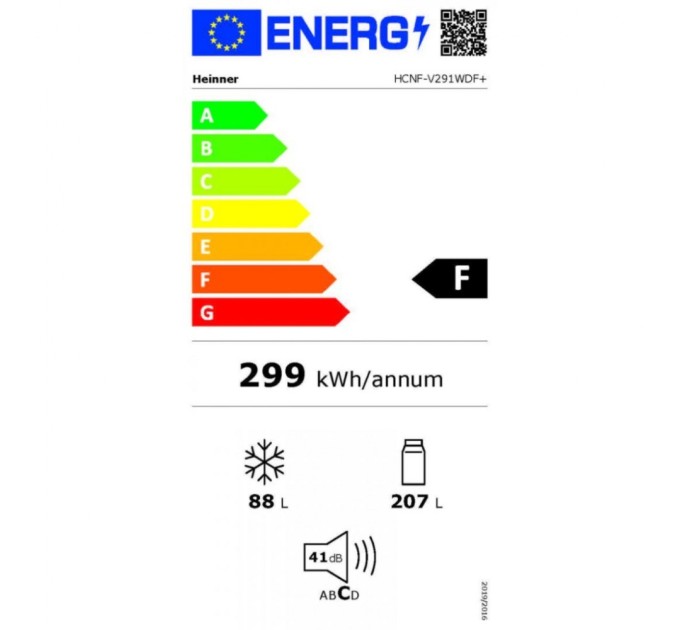 Холодильник HEINNER HCNF-V291WDF+