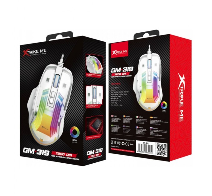 Мишка Xtrike ME GM-319 USB RGB White (GM-319)