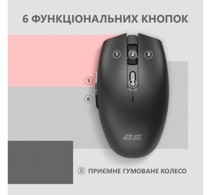 Мишка 2E MF2030 Rechargeable Wireless Black (2E-MF2030WB)