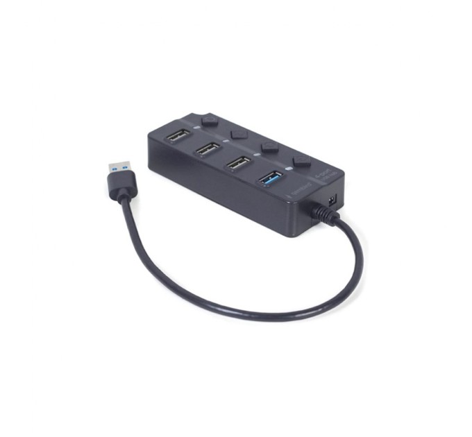 Концентратор Gembird 4 ports (1xUSB3.1+3xUSB2.0) switch black (UHB-U3P1U2P3P-01)