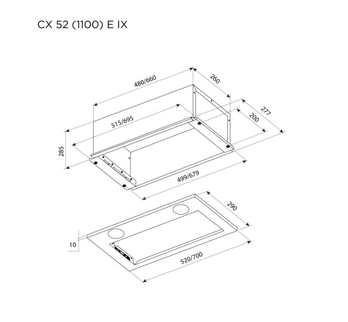 Витяжка кухонна Pyramida CX 52 (1100) E IX