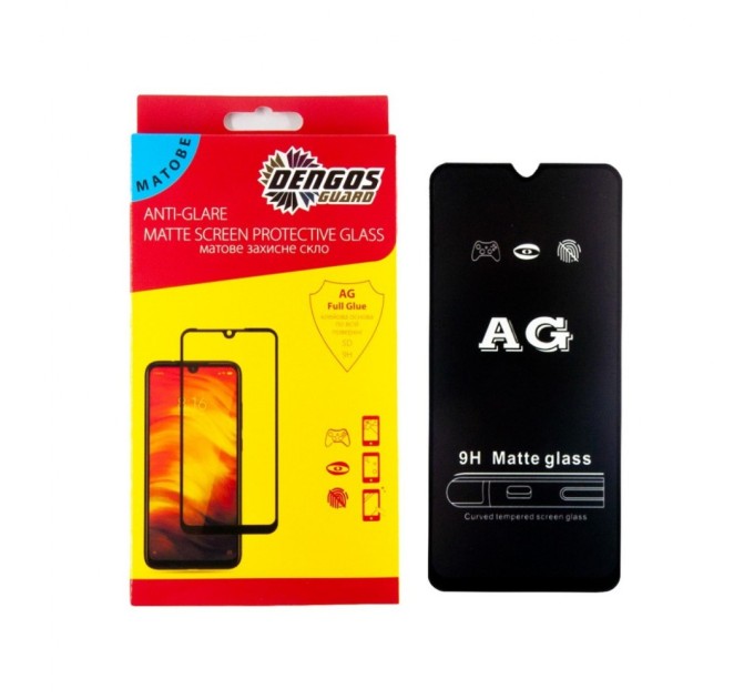 Стекло защитное Dengos Full Glue Matte для Samsung Galaxy A03s (black) (TGFG-MATT-39)