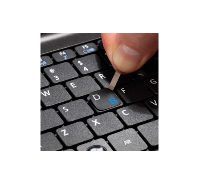 Наклейка на клавіатуру SampleZone непрозора чорна, біло-синя (SZ-BK-BS)