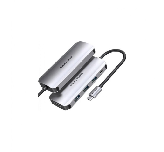 Концентратор Vention USB 3.1 Type-C to HDM/USB 3.0х3//PD 100W 5-in-1 (THFHB)