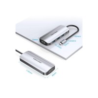 Концентратор Vention USB 3.1 Type-C to HDM/USB 3.0х3//PD 100W 5-in-1 (THFHB)