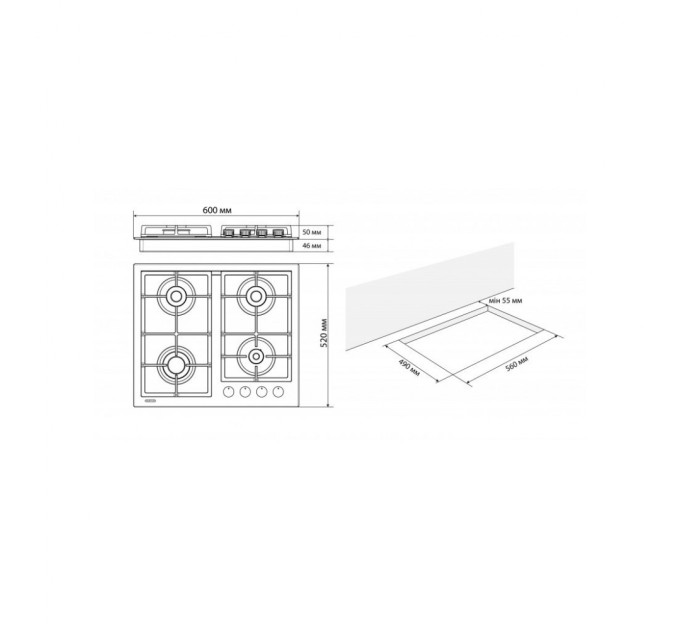 Варочна поверхня Eleyus VITA 60 WH CWF