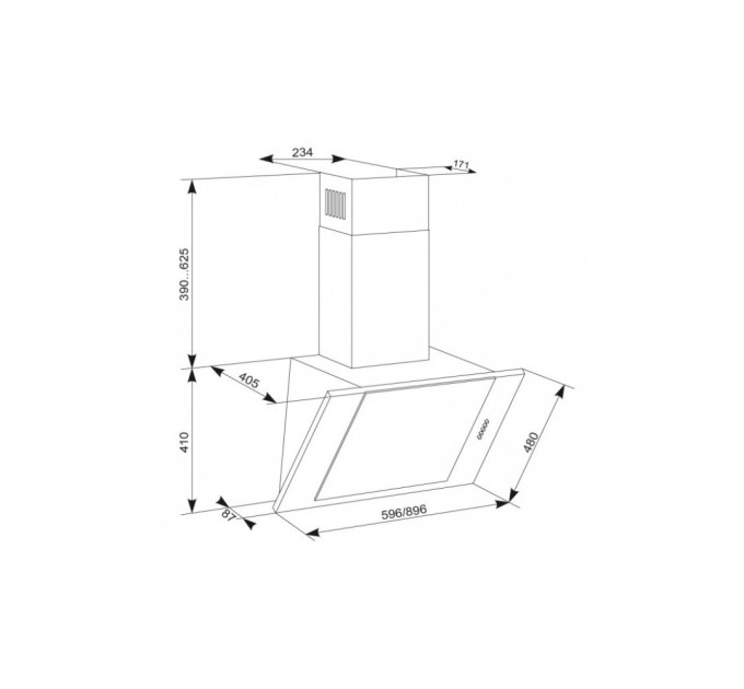 Витяжка кухонна Eleyus Titan A 1200 LED SMD 90 BL