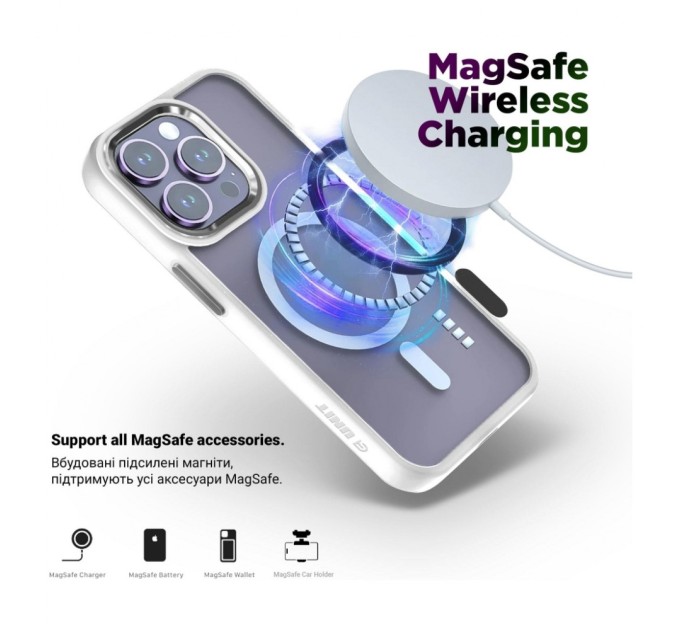 Чохол до мобільного телефона Armorstandart Unit MagSafe Apple iPhone 13 Pro Max Matte Clear Silver (ARM70461)