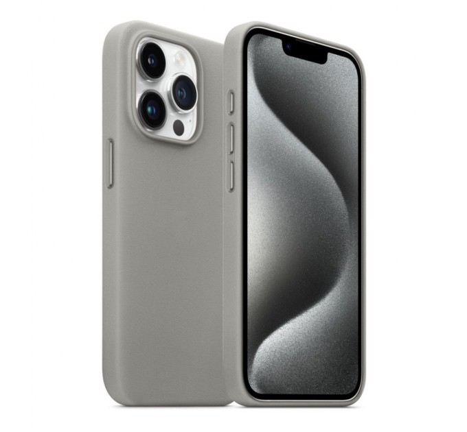 Чохол до мобільного телефона Armorstandart FAKE Leather Case Apple iPhone 15 Pro Grey (ARM76301)