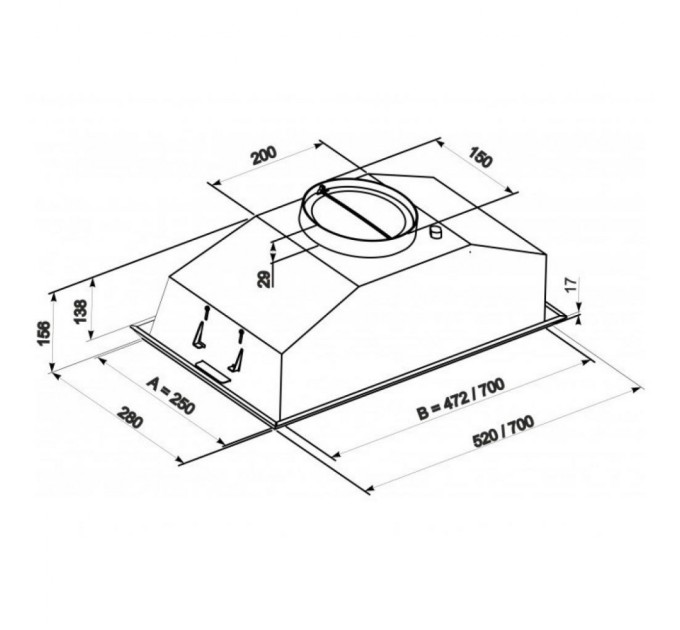 Витяжка кухонна Eleyus Modul 1200 LED SMD 52 IS