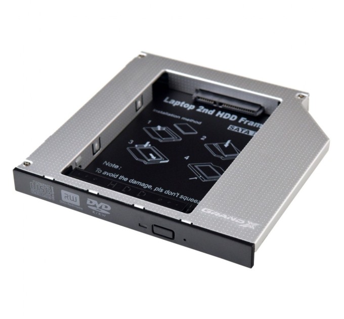 Фрейм-перехідник Grand-X HDD 2.5'' to notebook 12.7 mm ODD SATA3 (HDC-27)