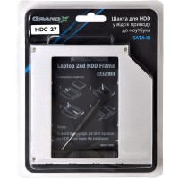 Фрейм-перехідник Grand-X HDD 2.5'' to notebook 12.7 mm ODD SATA3 (HDC-27)