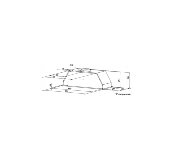 Витяжка кухонна Interline WIND BL A/60/GL/ST