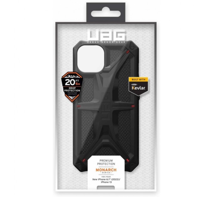 Чохол до мобільного телефона UAG Apple iPhone 14 Monarch, Kevlar Black (114032113940)