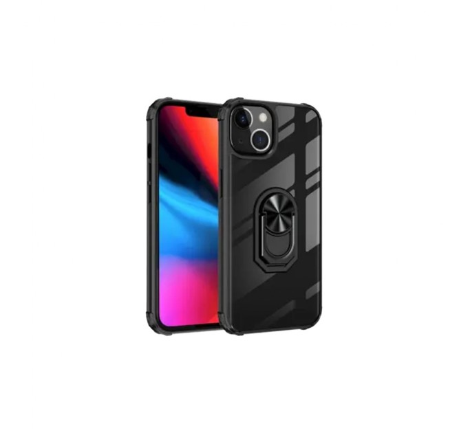 Чохол до мобільного телефона Drobak Magnetic Ring Case with Airbag Apple iPhone 11 Pro Black (707013)