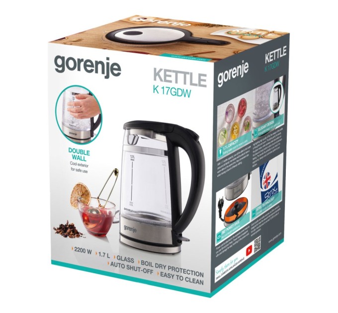 Електрочайник Gorenje K17GDW
