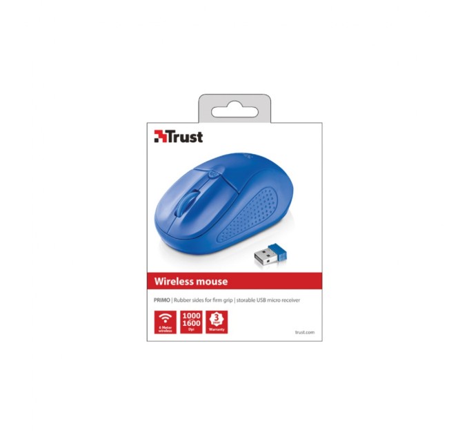 Мышка Trust Primo Wireless Mouse Blue (20786)