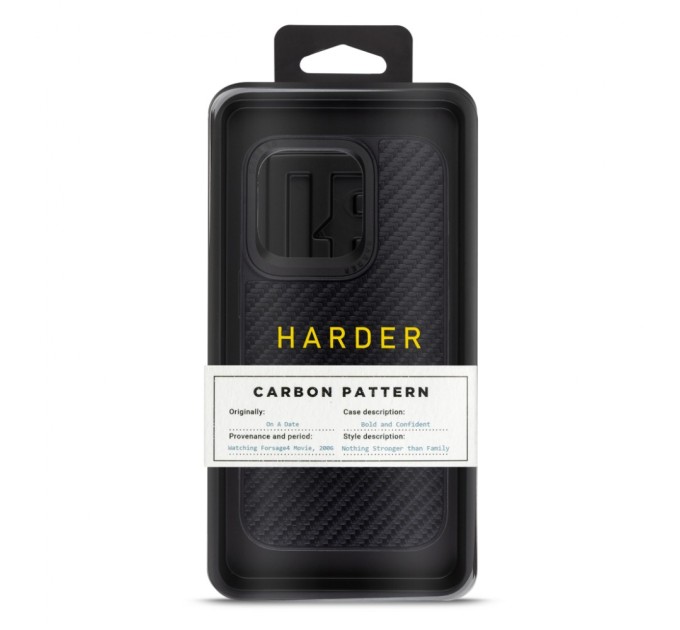 Чохол до мобільного телефона Harder Carbon Pattern Apple iPhone 14 Pro Black (ARM76779)