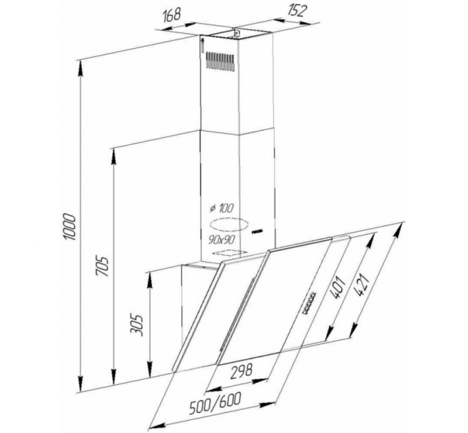 Витяжка кухонна Pyramida KZ 50 BL