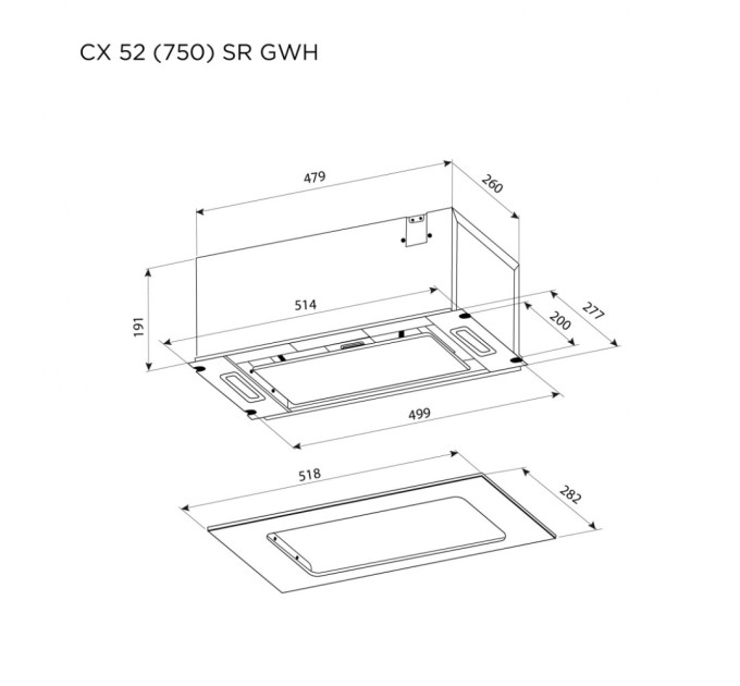 Витяжка кухонна Pyramida CX 52 (750) SR GBL