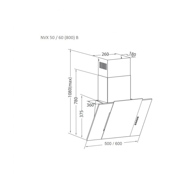 Витяжка кухонна Pyramida NVX 60 (800) B BL