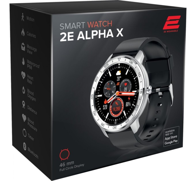 Смарт-часы 2E Alpha X 46 mm Silver (2E-CWW30SL)