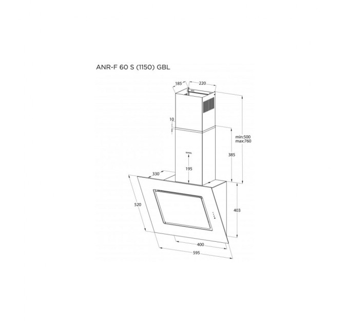 Витяжка кухонна Pyramida ANR-F 60 S (1150) GIV