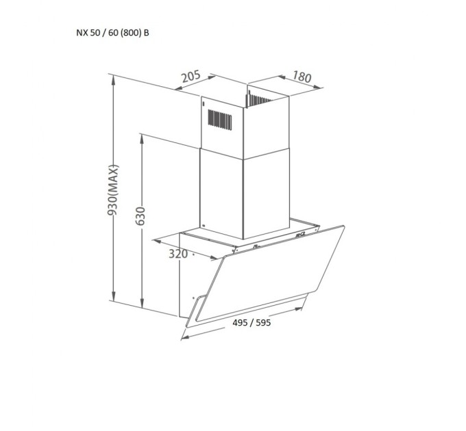 Витяжка кухонна Pyramida NX 50 (800) B GBL