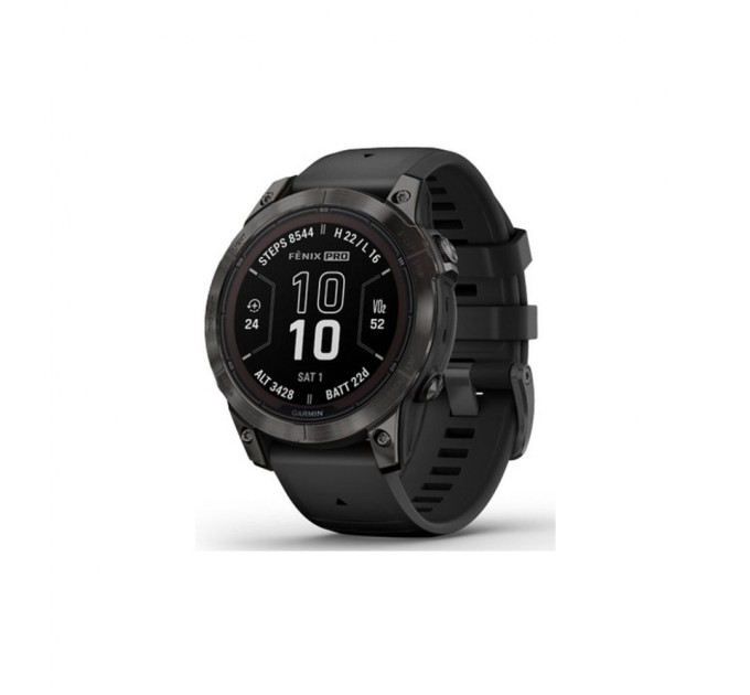 Смарт-часы Garmin fenix 7 Pro Saph Solar, Crbn Gry DLC Ti w/Black Band, GPS (010-02777-11)