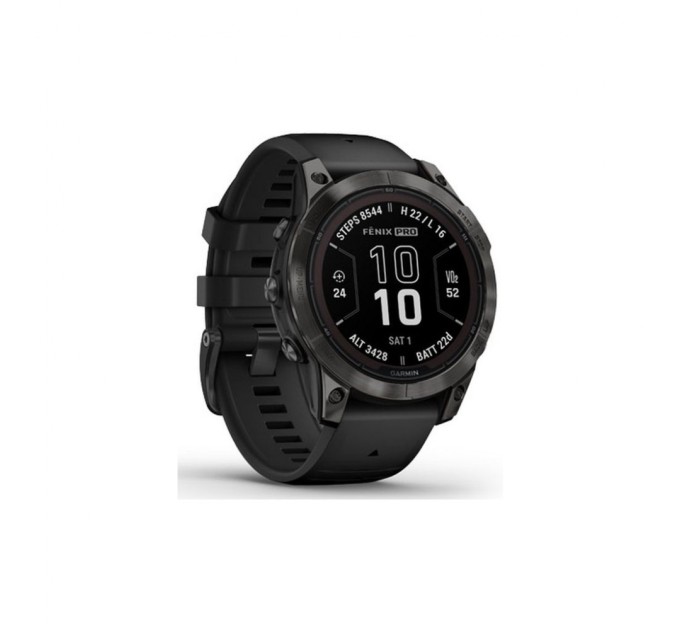 Смарт-часы Garmin fenix 7 Pro Saph Solar, Crbn Gry DLC Ti w/Black Band, GPS (010-02777-11)