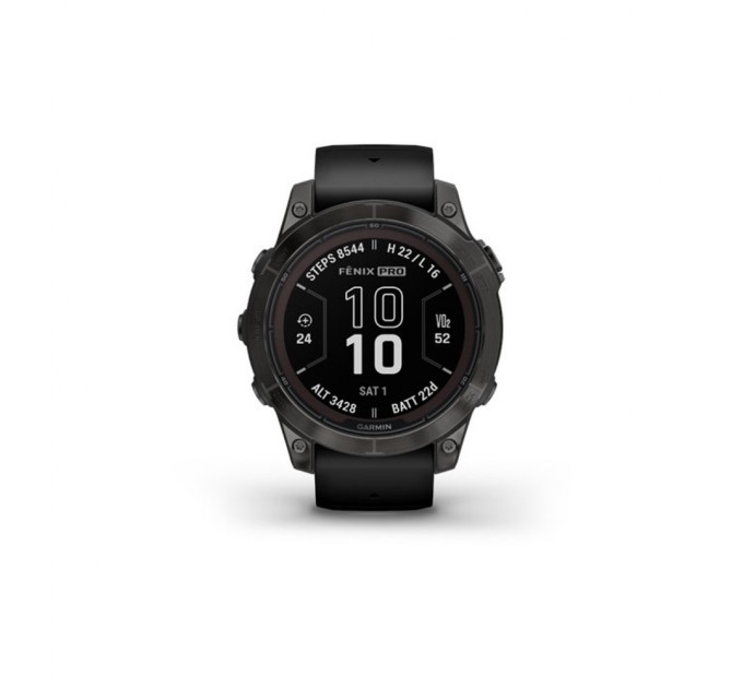 Смарт-часы Garmin fenix 7 Pro Saph Solar, Crbn Gry DLC Ti w/Black Band, GPS (010-02777-11)