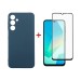 Чохол до мобільного телефона Dengos Samsung Galaxy A16 5G Carbon + glass (Blue) (DG-KM-122)