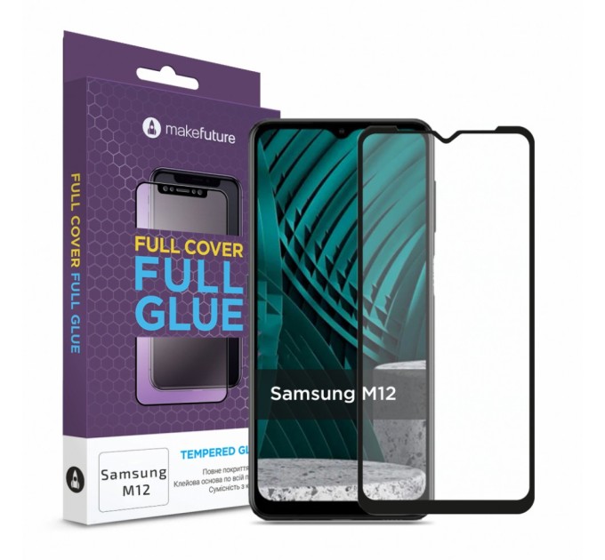 Скло захисне MakeFuture Samsung M12 Full Cover Full Glue (MGF-SM12)