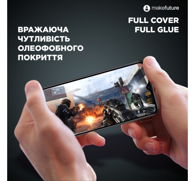 Скло захисне MakeFuture Samsung M12 Full Cover Full Glue (MGF-SM12)