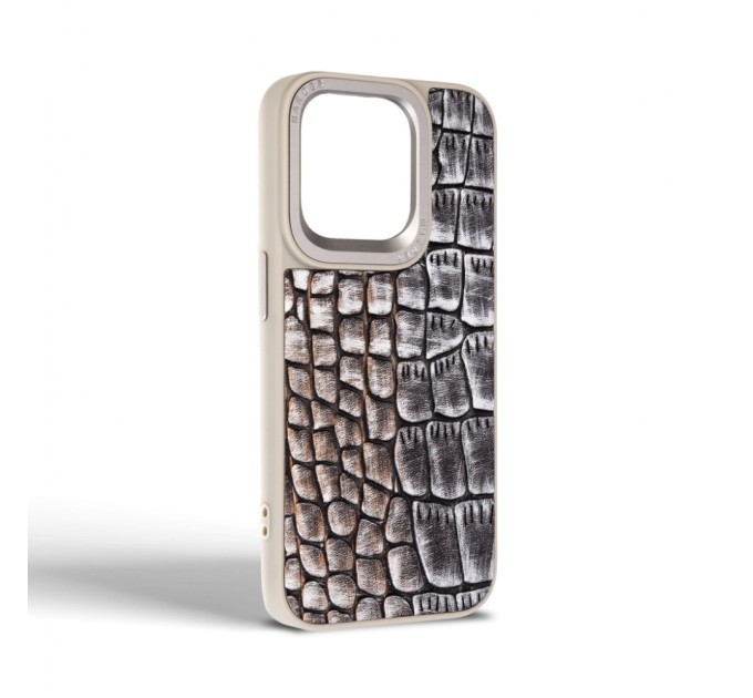 Чохол до мобільного телефона Harder Glamorous Croco Apple iPhone 15 Pro Grey Gold (ARM76762)