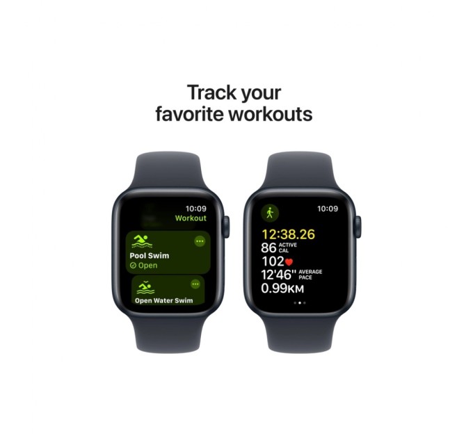 Смарт-годинник Apple Watch SE 2024 GPS 40mm Midnight Aluminium Case with Midnight Sport Band - S/M (MXE73QH/A)