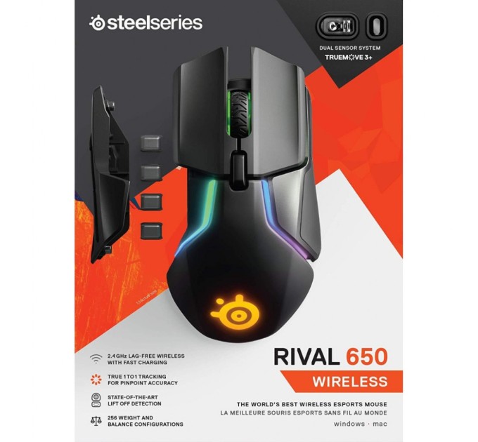 Мишка SteelSeries Rival 650 black (62456)