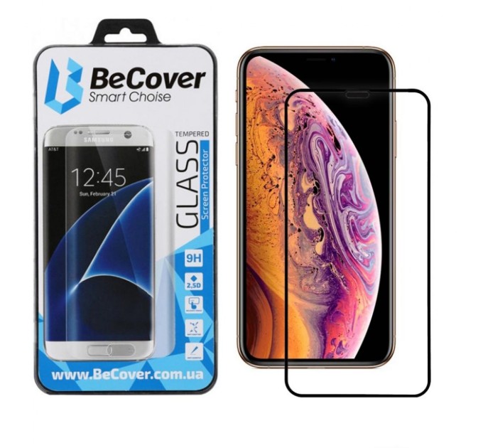 Скло захисне BeCover Apple iPhone XS Max Black (702623)