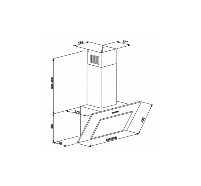 Витяжка кухонна Eleyus VERTICAL 470 50 WH