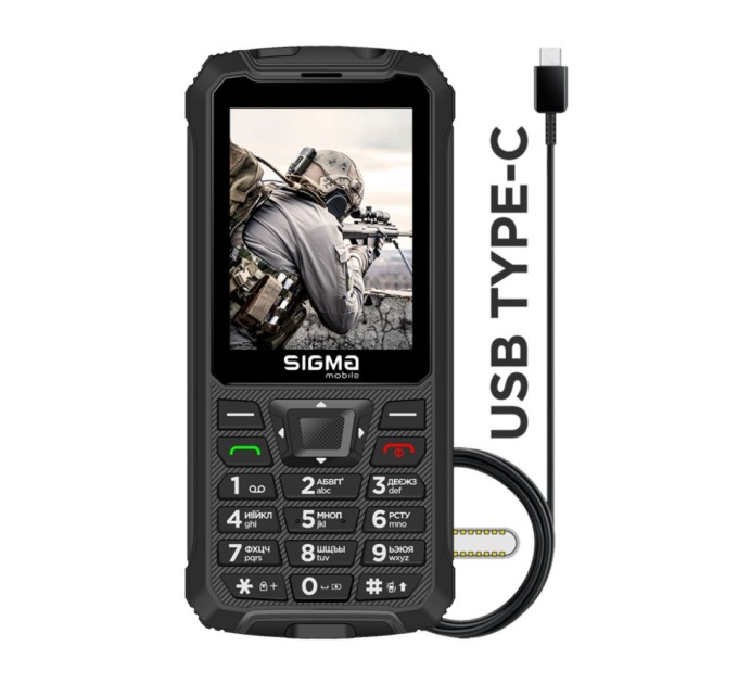 Мобільний телефон Sigma X-treme PR68 Type-C Black (4827798122419)