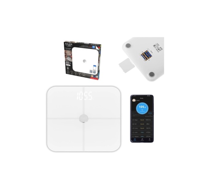 Ваги підлогові Adler AD 8187 white (AD8187W)