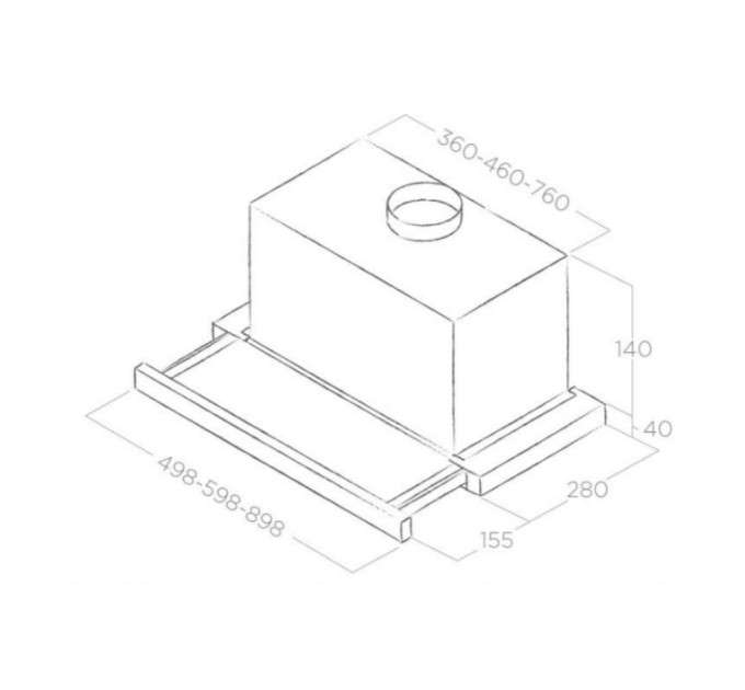 Витяжка кухонна Elica TT14 LUX GRVT/A/60