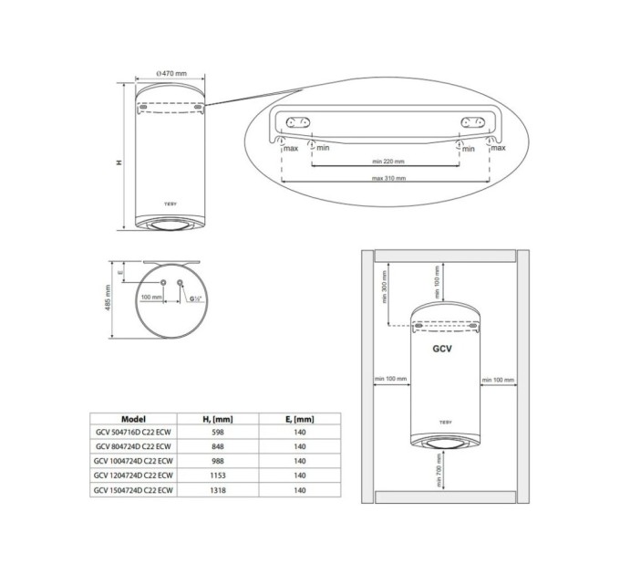 Бойлер Tesy Modeco Cloud GCV 1504724D C22 ECW (305086)