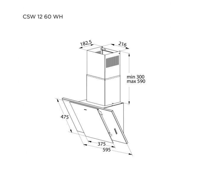 Витяжка кухонна Pyramida CSW 12 60 WH